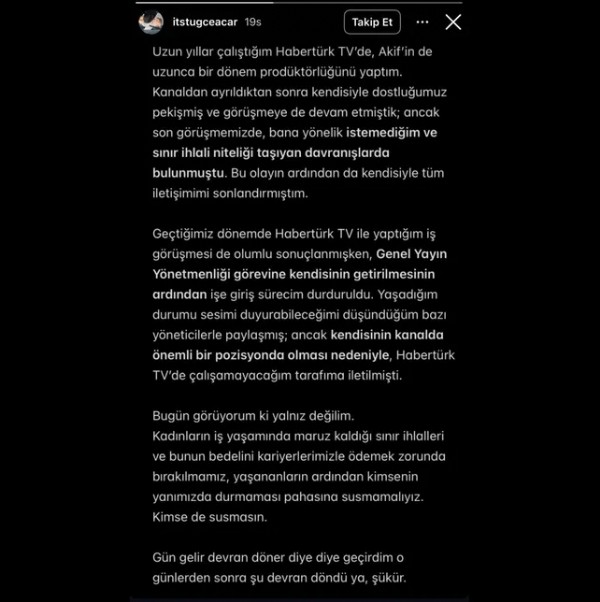 Eski Habertürk TV çalışanından Mehmet Akif Ersoy’a taciz iddiası! 'Görüyorum ki yalnız değilim'